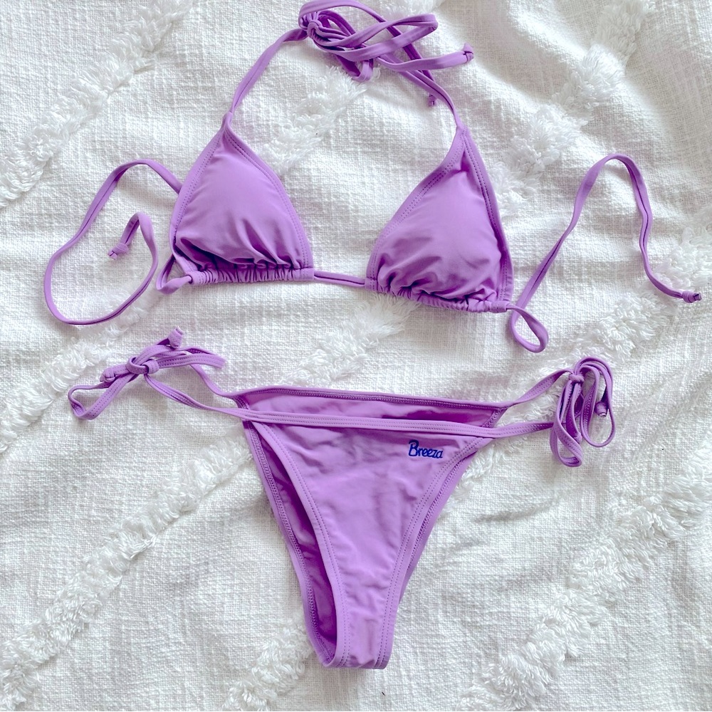 Lavender string tie bikini